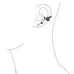 Hot Pink CZ Cubic Zirconia Ear Climber Crawler Cartilage Flower Rose Earrings Gold For Pierced Ears - Image 4