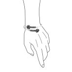 Balinese Flower Bangle Bracelet in Oxidized Sterling Silver - Image 3