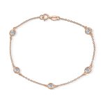 Delicate Cubic Zirconia CZ By The Inch Anklet Ankle Bracelet Sterling Silver - Image 2