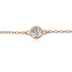 Delicate Cubic Zirconia CZ By The Inch Anklet Ankle Bracelet Sterling Silver - Image 4