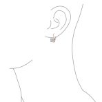 Square CZ Solitaire Asscher Cut Lever back Earrings Gold Plated Silver - Image 6