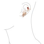 3D Wire Red Pink CZ Butterfly Ear Cuff Cartilage Earrings - Image 3