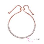 Cubic Zirconia Bolo Style CZ Slide Tennis Bracelet Gold Silver Plated Adjustable - Image 6