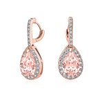 Classic 7CT Aqua Blue Cubic Zirconia CZ Large Teardrop Earrings Hinge Clip Closure - Image 9