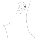 Two Tone Black CZ Triple Band Ear Cuff Cartilage Earrings Rose Gold Silver - Image 3
