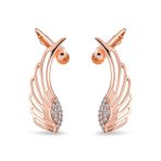 Trendy Angel Wing Feather Ear Cuff Cartilage Earrings Rose Gold Silver Plated - Image 3