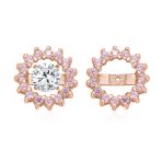 Removable CZ Cubic Zirconia Halo Earring Jackets for Studs .925 Sterling Silver - Image 4