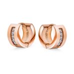 Channel Set CZ Huggies Mini Hoop Earrings Row Gold or Black Stainless Steel - Image 7