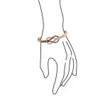 Romantic Tri Tone CZ Love Knot Infinity Bangle Bracelet Rose Gold Plated Brass - Image 3