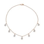 Bridal Chain Necklace Pear Shaped CZ Earrings Set Rose Gold - Image 3
