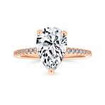 Classic Pear Shape Solitaire Cubic Zirconia CZ Engagement Ring Sterling Silver - Image 2