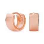 Simple Basic Wide Huggie Hoop Earrings Rose Gold Plated Sterling Silver - Image 2