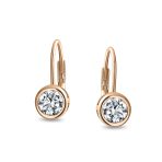 .50CT Solitaire Bezel Brilliant Cut CZ Drop Earrings - Image 10