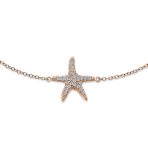Vacation Beach CZ Starfish Anklet Ankle Bracelet Rose Gold Sterling Silver - Image 3