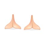 Nautical Mermaid Fin Whale Tail Stud Earrings Sterling Silver Rose Gold Vermeil - Image 4