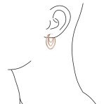 Crystal Boho Style Large Hoop Huggie Earrings Rose Silver Tone Stainless Steel - Image 3