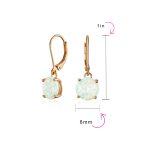 Round Solitaire Created Opal Lever back Drop Dangle Earrings Sterling Silver 8MM - Image 23