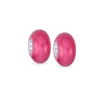 Set of 2 Smooth Opaque Murano Glass Charm Bead for Bracelets Sterling Silver - Image 6