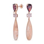 Linear Multi Color Chandelier Elongated Long Teardrop Dangling Earrings - Image 2
