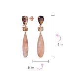 Linear Multi Color Chandelier Elongated Long Teardrop Dangling Earrings - Image 14