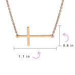 Religious Simple Sideways Cross Necklace Station Pendant .925 Sterling Silver - Image 4
