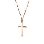 Minimalist Tiny Religious Cross Pendant Necklace Rose Gold Plated Sterling Silver - Image 2
