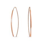 Delicate Minimalist Modern Long Thin Linear Threader Earrings Sterling Silver - Image 3