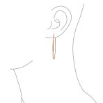 Delicate Minimalist Modern Long Thin Linear Threader Earrings Sterling Silver - Image 9