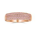 Micro Pave Pink Cubic Zirconia Cocktail Statement Ring Rose Gold Sterling Silver - Image 3