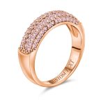Micro Pave Pink Cubic Zirconia Cocktail Statement Ring Rose Gold Sterling Silver - Image 5