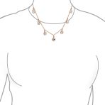 Bridal Chain Necklace Pear Shaped CZ Earrings Set Rose Gold - Image 5