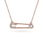 Support Symbol Pendant Necklace for Displaced People CZ Accent Safety Pin - Image 3