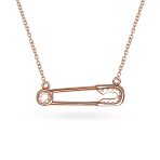 Support Symbol Pendant Necklace for Displaced People CZ Accent Safety Pin - Image 9