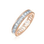Cubic Zirconia Cocktail Statement Ring: Emerald Cut Baguette CZ Eternity Band - Image 2