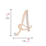 Large Statement ABC Crystal Letters Initial Scarf Lapel Pin Brooch Rose Gold Plated - Image 18