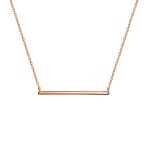 Minimalist Horizontal Name Plate Sideways Bar Pendant Necklace Sterling Silver - Image 3