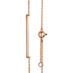 Minimalist Horizontal Name Plate Sideways Bar Pendant Necklace Sterling Silver - Image 9