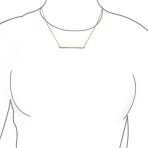 Minimalist Horizontal Name Plate Sideways Bar Pendant Necklace Sterling Silver - Image 6