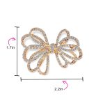 Large Bridal Holiday Statement Crystal Wedding Bow Brooch Pin Gold Plated - Image 8