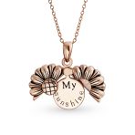 My SUNSHINE Words Sunflower Open Locket Pendant Necklace Rose Gold Plated .925 Sterling Silver - Image 2