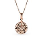My SUNSHINE Words Sunflower Open Locket Pendant Necklace Rose Gold Plated .925 Sterling Silver - Image 4