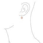 Open Filigree Heart Dangle Earrings Rose Gold Plated Sterling Silver Leverback - Image 9