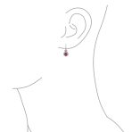 Art Deco Style Halo Circle Circlet Solitaire Synthetic Stone Drop Earrings .925 Sterling Silver - Image 6