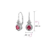 Art Deco Style Halo Circle Circlet Solitaire Synthetic Stone Drop Earrings .925 Sterling Silver - Image 8
