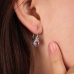 Art Deco Style Halo Circle Circlet Solitaire Synthetic Stone Drop Earrings .925 Sterling Silver - Image 10