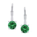 Classic Round 1CT CZ Solitaire Drop Stud Earrings .925 Sterling Silver Leverback - Image 10