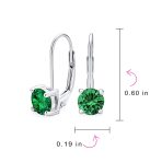 Classic Round 1CT CZ Solitaire Drop Stud Earrings .925 Sterling Silver Leverback - Image 26