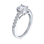 Classic 1.75CT CZ Round Solitaire Engagement Ring Cubic Zirconia Pave Band .925 Sterling Silver - Image 2