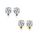 Set of 2 Multi Color CZ Clip-On Earrings Rose Gold Silver Plated For Non-Pierced - Image 4