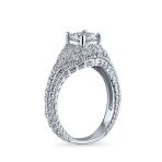 Art Deco Style 2CT Cubic Zirconia Solitaire CZ Engagement Ring Milgrain Band .925 Sterling Silver - Image 2
